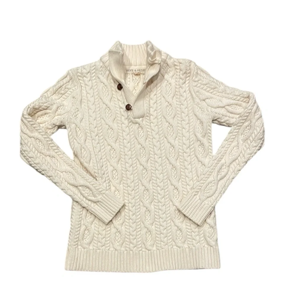 Hope And Henry Cream‎ Chunky Cable Knit Sweater